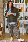 Jasper Plaid Brushed Cotton Shelby Barrel Pant Heritage Green